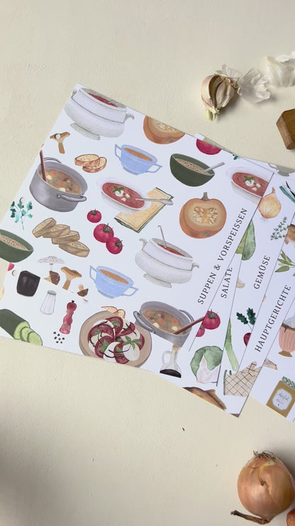 Register für Rezeptordner in A4 "Collage"